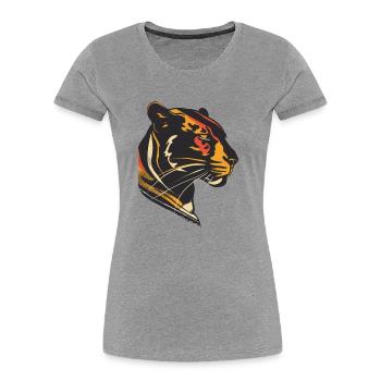 Conception élégante de la silhouette de la panthère - T-shirt bio Premium Femme - gris chiné - Devant - Mia (176cm)