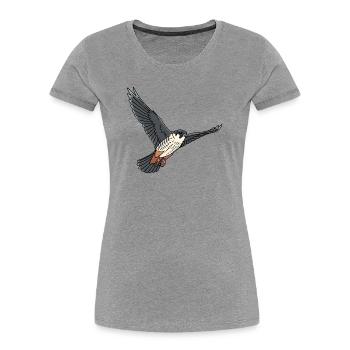 Tree Falcon Bird of Prey - Women's Premium Organic T-Shirt - heather grey - Front - Mia (176cm)