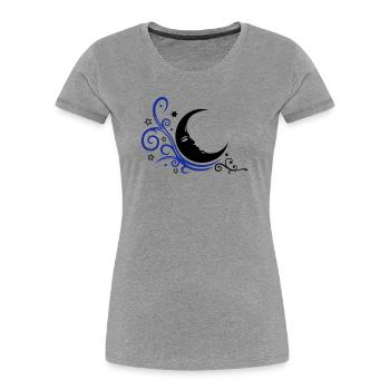 Mystischer Mond mit Sternen Nacht Symbol - Frauen Premium Bio T-Shirt - Grau meliert - Vorne - Mia (176cm)