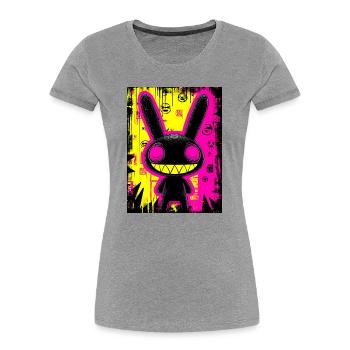 Urban Neon Bunny - Women's Premium Organic T-Shirt - heather grey - Front - Mia (176cm)
