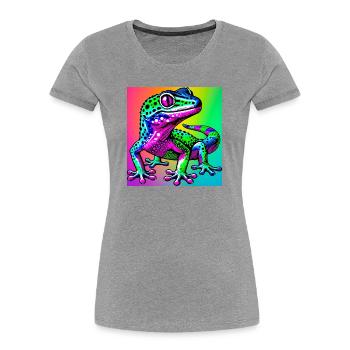 Gecko - Frauen Premium Bio T-Shirt - Grau meliert - Vorne - Mia (176cm)