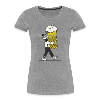 Beer Hipster - Women's Premium Organic T-Shirt - heather grey - Front - Mia (176cm)