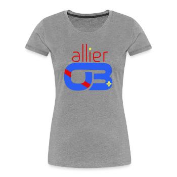 Allier 03 - T-shirt bio Premium Femme - gris chiné - Devant - Mia (176cm)