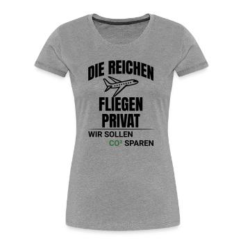 Abstract CO2 Climate Protection Design - Women's Premium Organic T-Shirt - heather grey - Front - Mia (176cm)