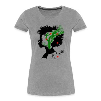 Abstract tree with flowers - Women's Premium Organic T-Shirt - heather grey - Front - Mia (176cm)