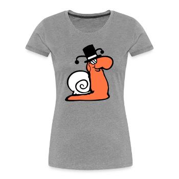 Mr Snail Sir Lord Rich Monocle Glasses Cylinder - Women's Premium Organic T-Shirt - heather grey - Front - Mia (176cm)