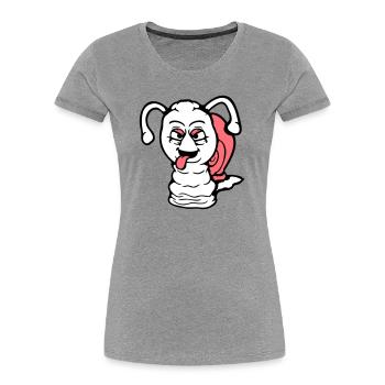 Schnecke frech Zunge rausstrecken böse klein cool - Frauen Premium Bio T-Shirt - Grau meliert - Vorne - Mia (176cm)
