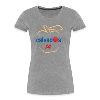 Calvados 14 - Frauen Premium Bio T-Shirt - Grau meliert - Vorne - Mia (176cm)