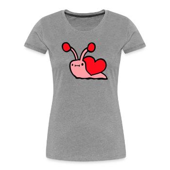 Snail Heart Snail Shell Cute Love Romantic - Women's Premium Organic T-Shirt - heather grey - Front - Mia (176cm)