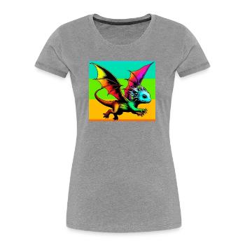 dragon - Women's Premium Organic T-Shirt - heather grey - Front - Mia (176cm)