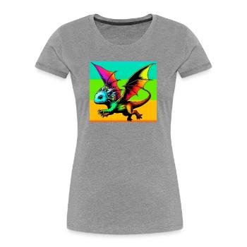 dragon - Women's Premium Organic T-Shirt - heather grey - Front - Mia (176cm)