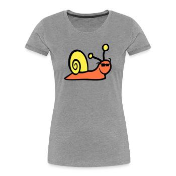 Snail Sunglasses Cute Cute Happy Cool - Women's Premium Organic T-Shirt - heather grey - Front - Mia (176cm)