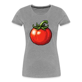 PixelTomate Retro - Women's Premium Organic T-Shirt - heather grey - Front - Mia (176cm)