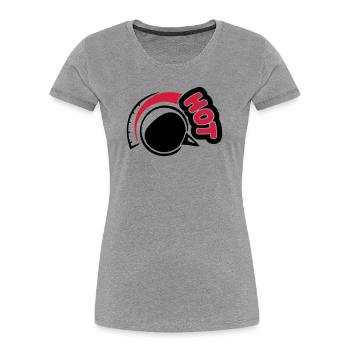 Hot - Women's Premium Organic T-Shirt - heather grey - Front - Mia (176cm)