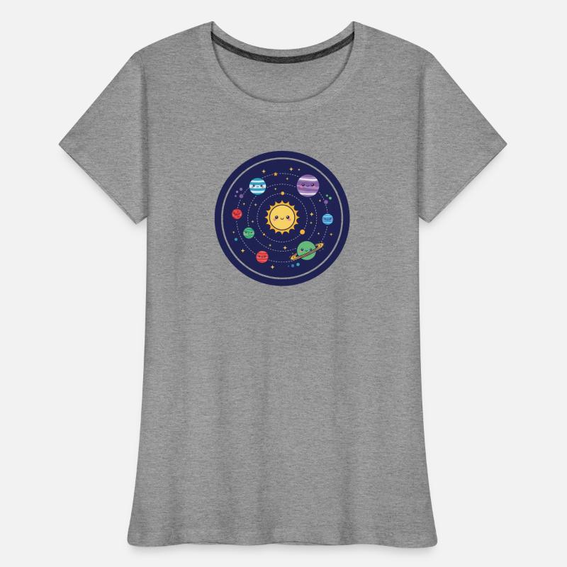 Conception joyeuse du système solaire T-shirt bio Premium Femme