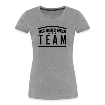 mein_team - Women's Premium Organic T-Shirt - heather grey - Front - Mia (176cm)