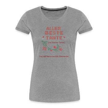 aller beste Tante - Frauen Premium Bio T-Shirt - Grau meliert - Vorne - Mia (176cm)