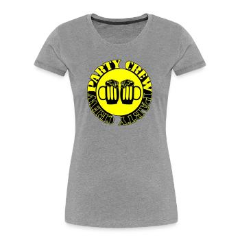 Party Crew Beer - Women's Premium Organic T-Shirt - heather grey - Front - Mia (176cm)