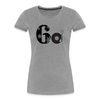 60er Sechzigster Sixties 60. - Frauen Premium Bio T-Shirt - Grau meliert - Vorne - Mia (176cm)