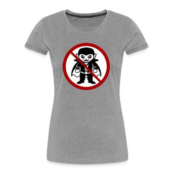 Not a vampire! Funny prohibition sign Halloween - Women's Premium Organic T-Shirt - heather grey - Front - Mia (176cm)
