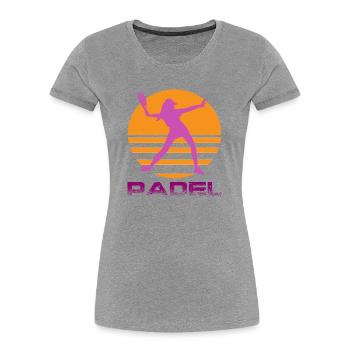 Padel - Frauen Premium Bio T-Shirt - Grau meliert - Vorne - Mia (176cm)