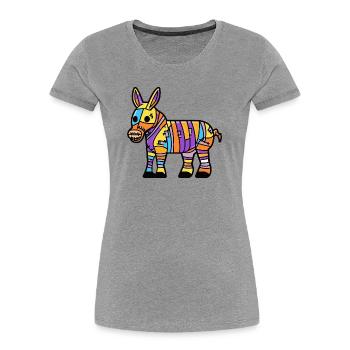 Donkey Halloween Zombie - Women's Premium Organic T-Shirt - heather grey - Front - Mia (176cm)