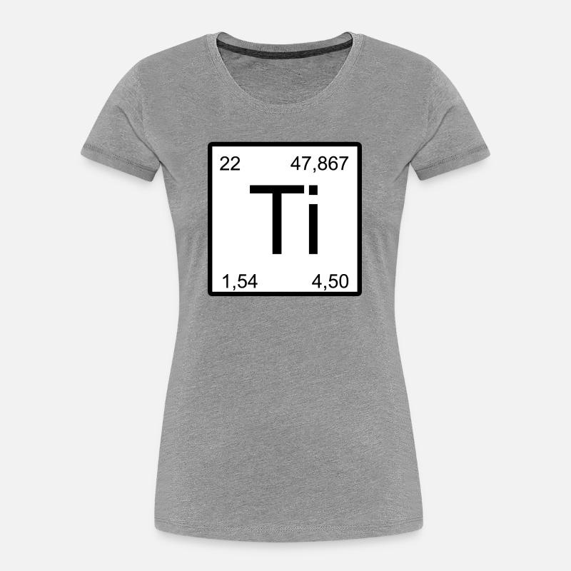 Titanium Elementsymbol Minimal Tile - Frauen Premium Bio T-Shirt - Grau meliert