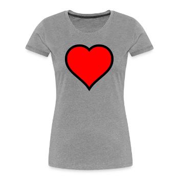 Impression d’icône de cœur rouge - T-shirt bio Premium Femme - gris chiné - Devant - Mia (176cm)