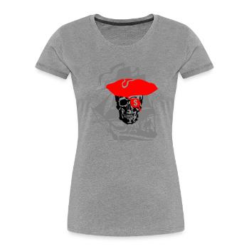 Pirate - T-shirt bio Premium Femme - gris chiné - Devant - Mia (176cm)