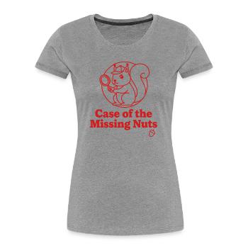 Cas de l’écureuil noix manquant - T-shirt bio Premium Femme - gris chiné - Devant - Mia (176cm)