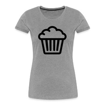Muffin - Frauen Premium Bio T-Shirt - Grau meliert - Vorne - Mia (176cm)