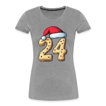 24 Number Cookie Christmas - Women's Premium Organic T-Shirt - heather grey - Front - Mia (176cm)