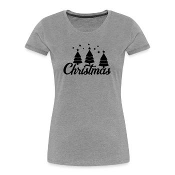 Christmas - Frauen Premium Bio T-Shirt - Grau meliert - Vorne - Mia (176cm)