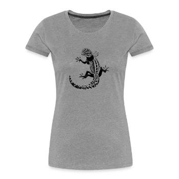 Leopardgecko - Frauen Premium Bio T-Shirt - Grau meliert - Vorne - Mia (176cm)