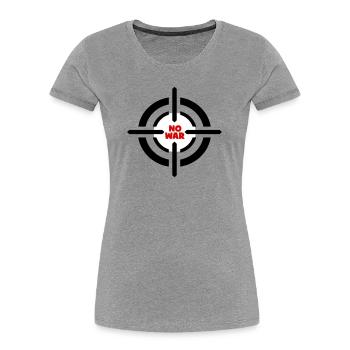 No War Emblem - Women's Premium Organic T-Shirt - heather grey - Front - Mia (176cm)