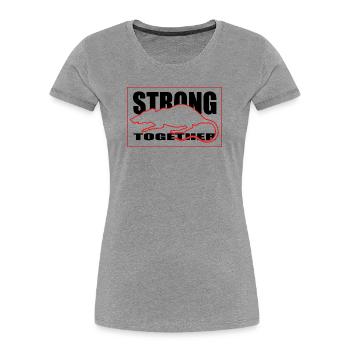 Unity Rodent Silhouette Graphic Tee Red and Black - Women's Premium Organic T-Shirt - heather grey - Front - Mia (176cm)