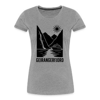 geiranger fjord norwegen - Frauen Premium Bio T-Shirt - Grau meliert - Vorne - Mia (176cm)