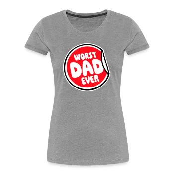 Le pire papa de tous les temps Drôle Sarcastique Papa pour la fête des pères - T-shirt bio Premium Femme - gris chiné - Devant - Mia (176cm)