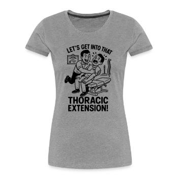 Chiropraticien Kinésithérapeute Witzig - T-shirt bio Premium Femme - gris chiné - Devant - Mia (176cm)