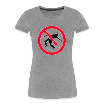 Blitz-Warnung - Frauen Premium Bio T-Shirt - Grau meliert - Vorne - Mia (176cm)