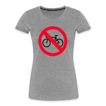 Kein Fahrrad - Frauen Premium Bio T-Shirt - Grau meliert - Vorne - Mia (176cm)