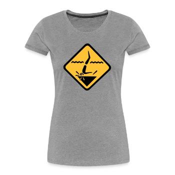 Diving Sign Graphic - Women's Premium Organic T-Shirt - heather grey - Front - Mia (176cm)