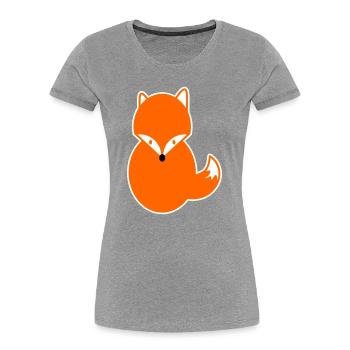 Redhair Fox – Funny Kawaii Comic Design Fox - Women's Premium Organic T-Shirt - heather grey - Front - Mia (176cm)