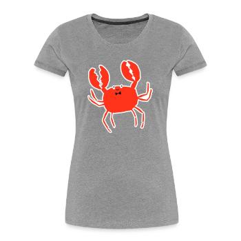 Krabbe – Sommer, Strand & Meeresmotiv für Urlaub - Frauen Premium Bio T-Shirt - Grau meliert - Vorne - Mia (176cm)