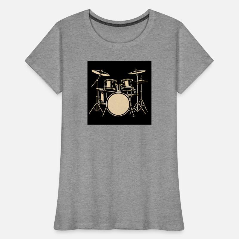 Illustration de batterie Black Silver T-shirt bio Premium Femme