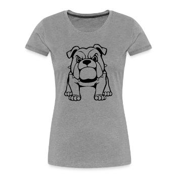 Black Bulldog Gift Christmas - Women's Premium Organic T-Shirt - heather grey - Front - Mia (176cm)