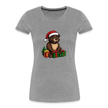 Bear Christmas Gifts - Women's Premium Organic T-Shirt - heather grey - Front - Mia (176cm)