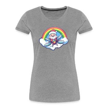 Libelle Weihnachtsmann Weihnachten - Frauen Premium Bio T-Shirt - Grau meliert - Vorne - Mia (176cm)