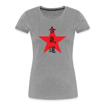 Aikido – Kampfsport – Aikido - Frauen Premium Bio T-Shirt - Grau meliert - Vorne - Mia (176cm)