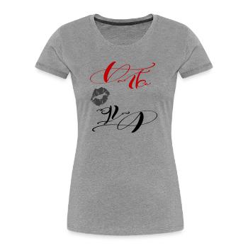 Danke - Frauen Premium Bio T-Shirt - Grau meliert - Vorne - Mia (176cm)